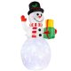 Inflatable Snowman Ruhhy 22625 with LED Projector Lights, 155 cm