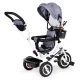 Ecotoys Kids\' Tricycle with Swivel Seat and Canopy, Grey