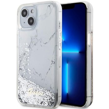 Apple iPhone 14 6.1'' Guess Liquid Glitter Marble Case Cover, White