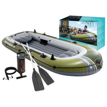 4-Person Inflatable Boat Intex Seahawk 4 with Pump and Oars 66334