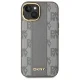 DKNY iPhone 15 Plus Case Leather Checkered Mono Pattern MagSafe, Beige