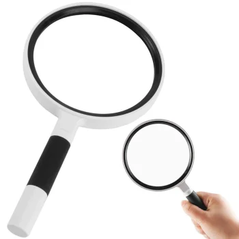 Classic Handheld Magnifying Glass 95 mm for Reading, 3x Lens, Black/White