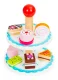 ECOTOYS Wooden Cake Stand Set with Desserts and Tea Cups for Kids