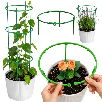 Modular Ring Plant Support, 3 Tiers, Green