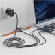 Acefast C6-11 3in1 USB-C Cable - 2x USB-C / Qi 100W 1.2m, Black