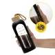 4FIZJO Glass Water Bottle with Silicone Sleeve 750 ml, Black