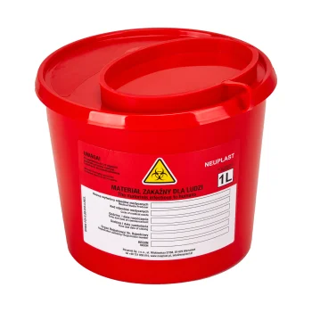 Medical Waste Container 1 L, Red