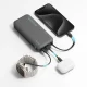 Cuktech 55W Power Bank 20000mAh with Built-in USB-C Cable - White