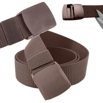 Tactical Military Belt with Buckle, 120 cm, Brown