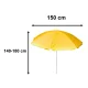 Adjustable Beach and Garden Umbrella with UV Protection, 150 cm, Yellow