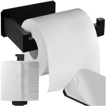 Ruhhy 25067 Adhesive Wall Mount Toilet Paper Holder, Black