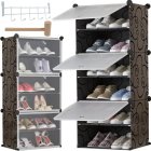 Daudzstāvu Moduļu Kurpju Apavu Plaukts Skapis, 6 Plaukti | Multilevel Modular Shoe Rack Shelf Stand Organizer