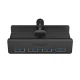 USB Hub Orico MH4PU Clamp-Mounted 4x USB-A 3.0 - Black