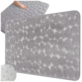 Soft Bathroom Rug 80x50 cm, Grey