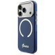Guess IML Script Metal MagSafe Phone Case Cover iPhone 17 Pro - Blue