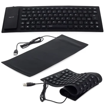 Silicone Keyboard USB, Silent, Waterproof, Black
