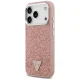 Guess Glitter Triangle Logo MagSafe Phone Case Cover iPhone 17 Pro - Pink
