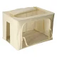 Storage Organizer Box with Frame for Bedding and Clothes, 100L, Cream