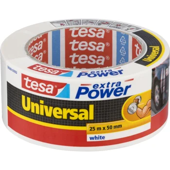 Tesa extra Power Universal Fabric Duct Tape 25m x 50mm, White (56388)