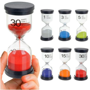 Kruzzel Hourglass Sand Timer Set for Kids 25676, 6 pcs, Multicolor