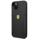 Ferrari iPhone 14 Plus Case Leather Stamp Sides, Black