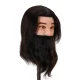 Gabbiano WZ4 Men\'s Hairdressing Training Head with Beard, Natural Hair