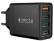 Fast Wall Charger 4-Port USB with Quick Charge 3.0, Black