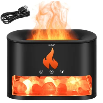 Ultrasonic Air Humidifier and Aroma Diffuser Zortiva 250ml with Flame Effect, Black