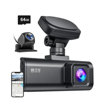 REDTIGER F7N(64G) WiFi 4K + 1080p Dash Cam with GPS and 64 GB Card