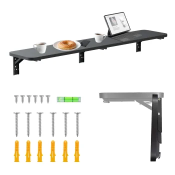 Maclean MC-129 B Folding Shelf / Tabletop, Black, 100x20cm, 50kg