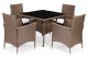 MultiGarden Rattan Garden Furniture Set 4 Chairs and Table, Light Brown