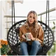 Sofotel Boho Hanging Hammock Chair Swing for Indoor and Outdoor Use, Black