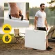 Folding Picnic Furniture Set Mountain Goat Table 180x74 cm + 2 Benches, White