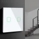 Maclean MCE712 Double Touch Light Switch, Intermediate / 2-Way, Tempered Glass, 86x86 mm, White
