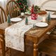 Christmas Table Runner with Snowflakes 33x183 cm, White and Gold