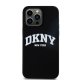 DKNY iPhone 15 Pro Max Case Liquid Silicone White Printed Logo MagSafe, Black