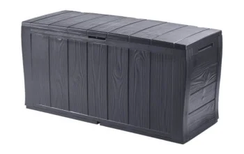 KETER Sherwood 270L Garden Storage Box, 117 x 45 x 57.50 cm, Anthracite Gray