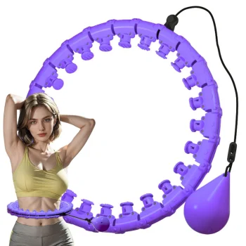 Weighted Hula Hoop with Massage Elements, Adjustable, Purple