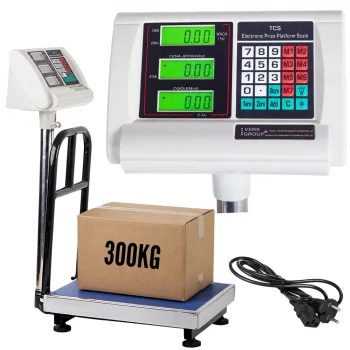 Electronic Platform Scale 50x40 cm, 300 kg, Silver/Blue
