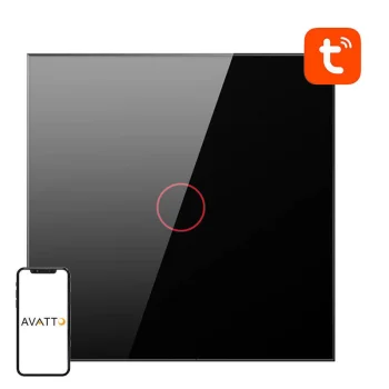 Smart Light Switch Avatto TS02-EU-B1 WiFi 1 Way TUYA, Black