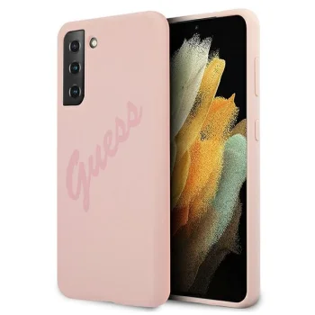 Guess Samsung Galaxy S21+ Case Silicone Vintage Script, Pink