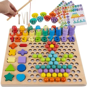 Kruzzel Wooden Bead Mosaic Puzzle for Kids