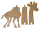 Wooden Height Chart for Children - 125 cm - Yellow Giraffe