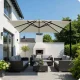 Plonos 488301 Folding Garden Parasol with Cover, 420 cm, Sand