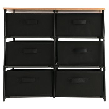 6 Drawer Fabric Dresser Storage Organizer for Bedroom Closet