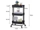 3-Tier Rolling Utility Cart Metal Storage Organizer, Black