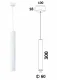 LED Pendant Light Tuba 8W, White