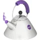 Alessi 9093 VA Whistling Kettle 2.0L, Induction Compatible, Silver / Violet