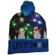 LED Christmas Hat with Light Up Snowman Pattern