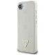 Guess Grained Hot Stamp Peony Triangle Logo MagSafe Case for iPhone 16e Beige